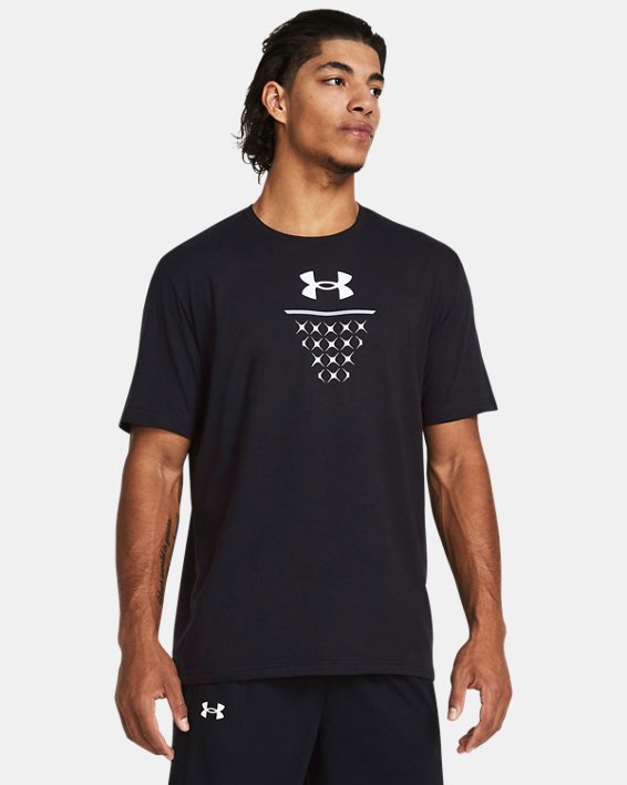 Men's UA Basketball Net Icon Short Sleeve in Black image number 0